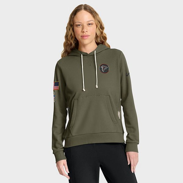 Женская оливковая толстовка Atlanta Falcons 2025 salute to service sideline standard issue dri-fit Nike