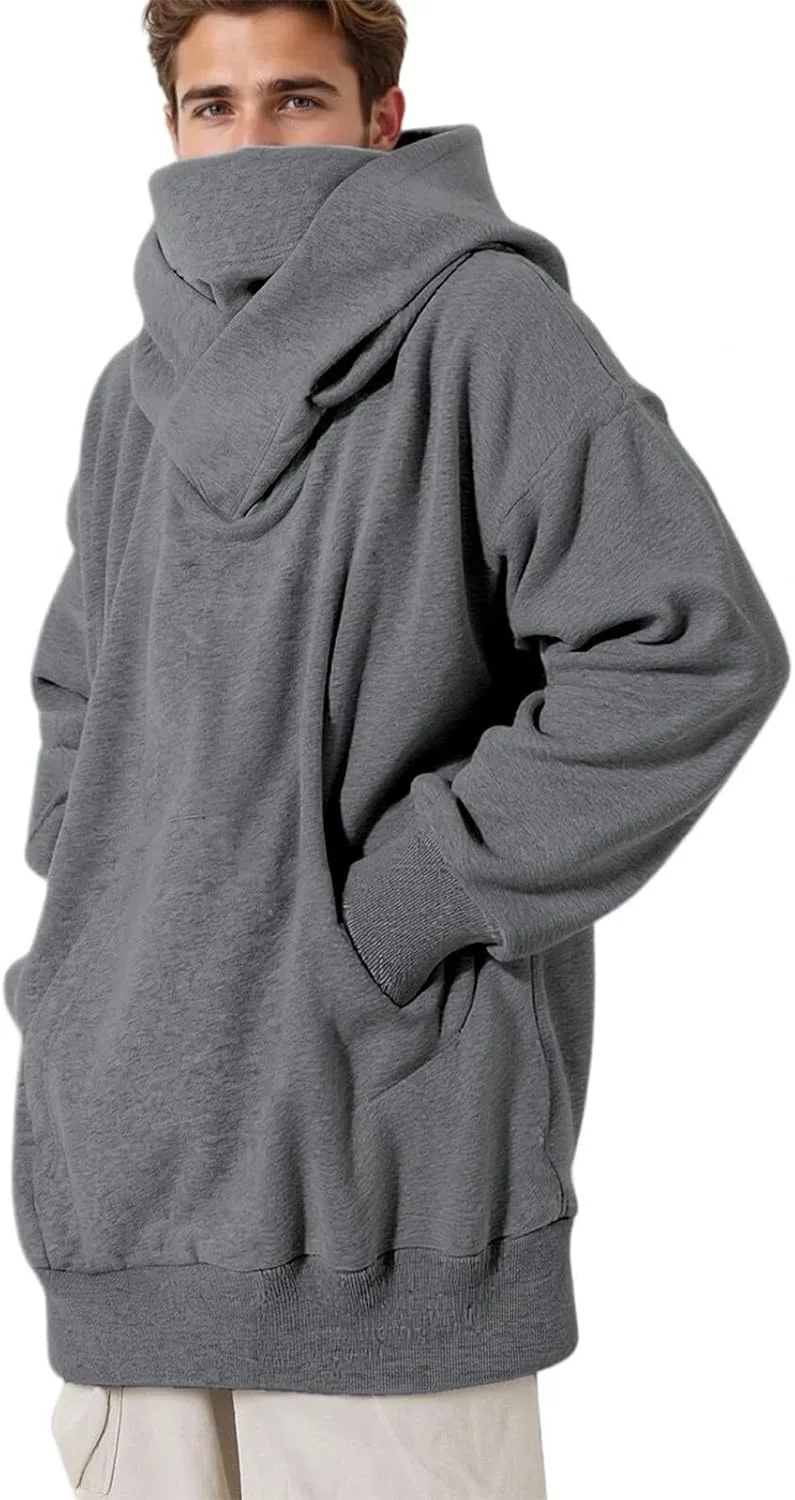 

Толстовка с капюшоном и карманом для мужчин, Plus Size