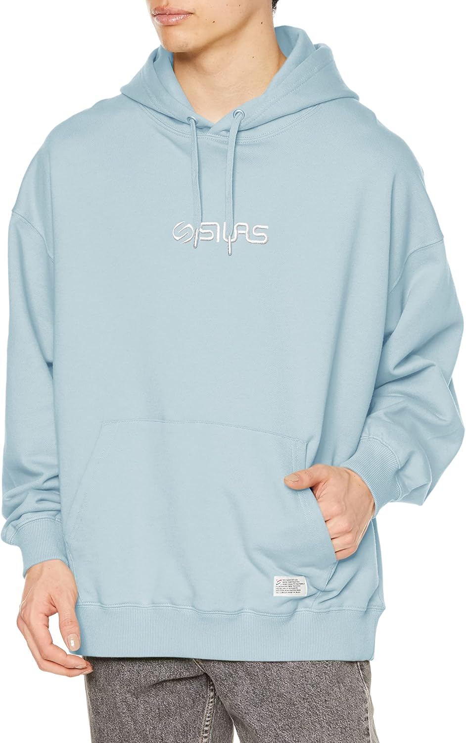 

Толстовка с капюшоном и базовым логотипом Cyrus Silas, светло-синий