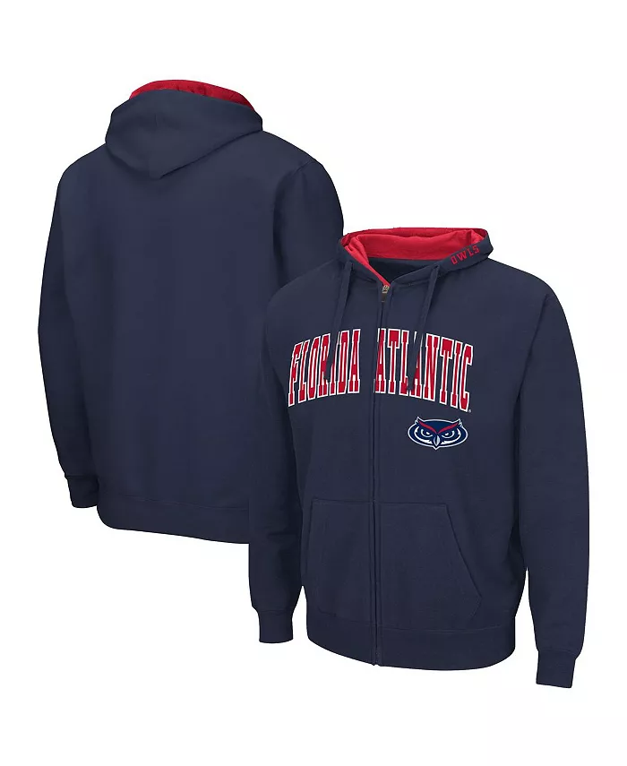 

Мужская синяя толстовка Florida Atlantic Owls Arch Logo 3.0 с молнией Colosseum