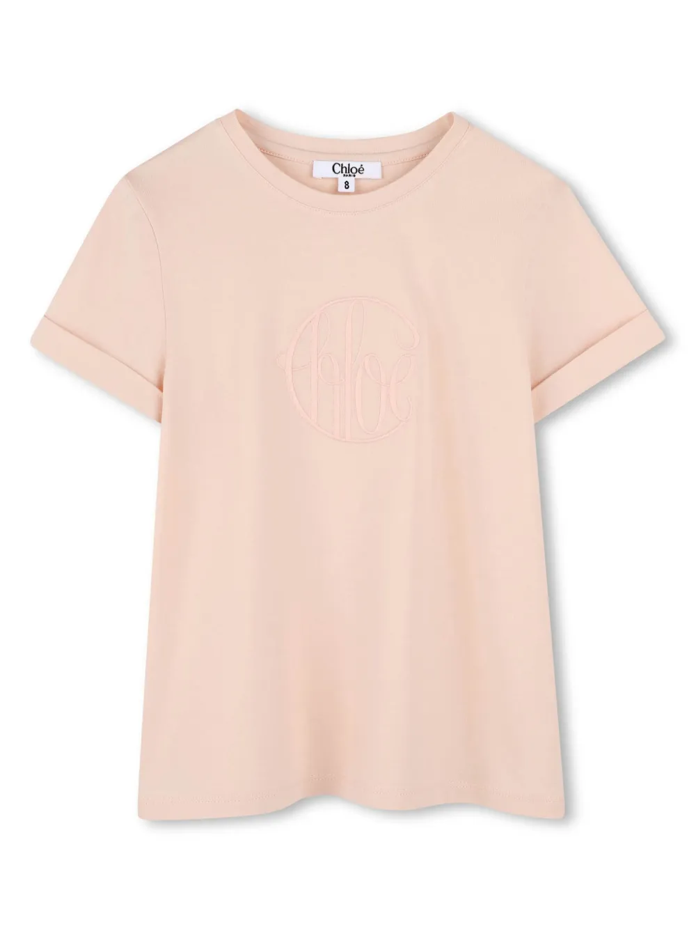 

Футболка с вышитым логотипом Chloé Kids, розовый