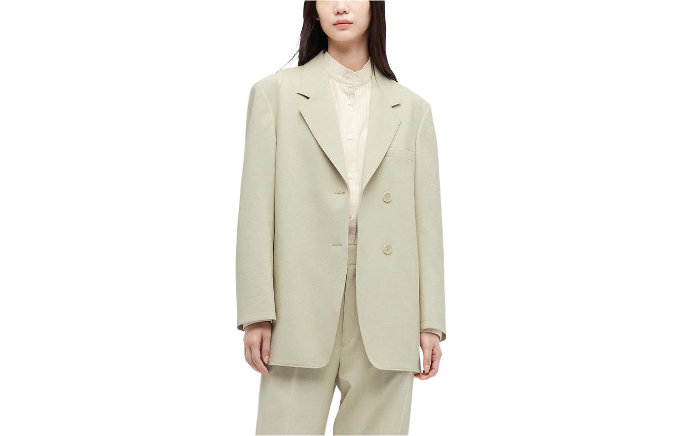 Женский деловой костюм светло-зеленый UNIQLO — фото 2