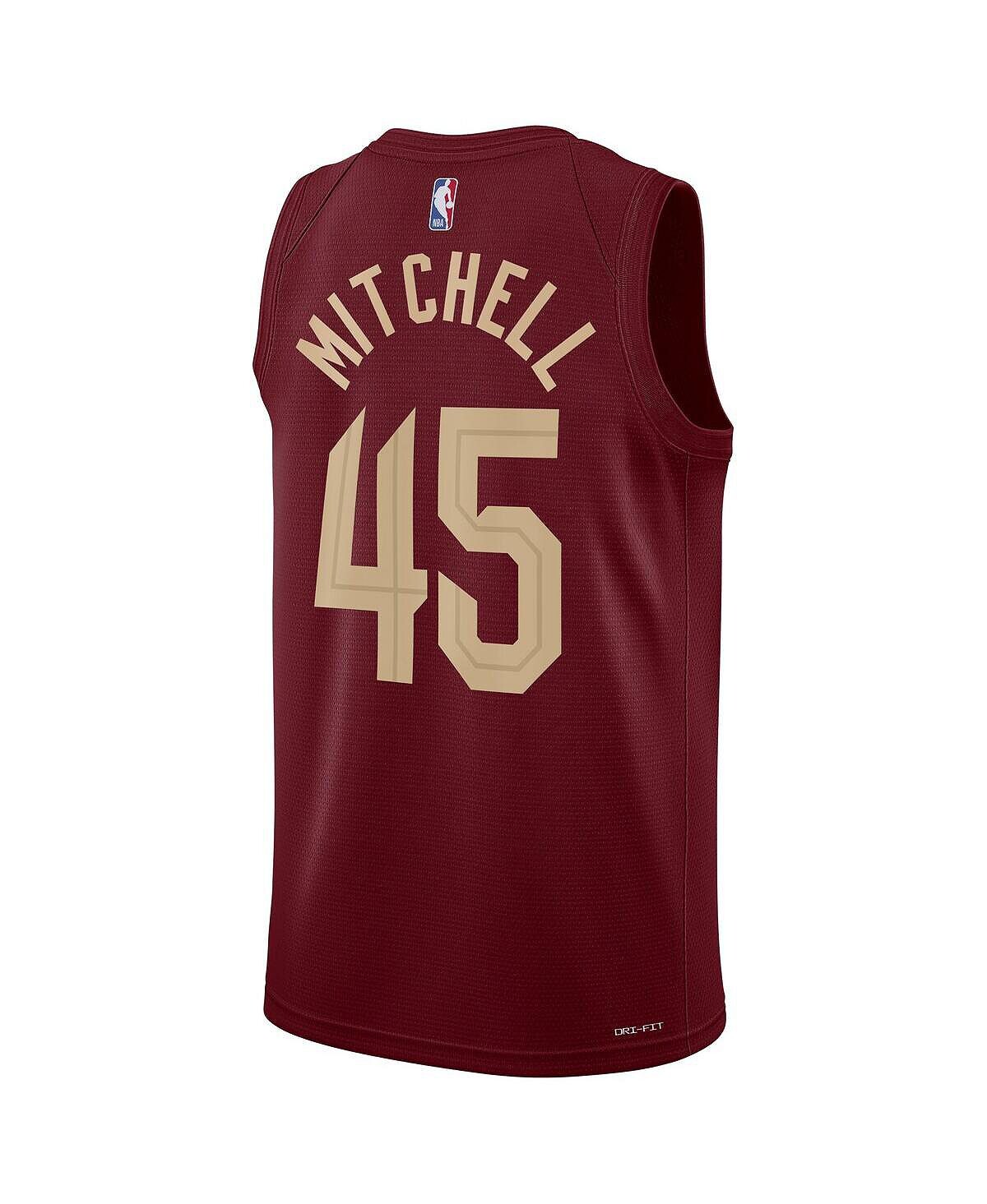 Мужская и женская майка Donovan Mitchell Burgundy Cleveland Cavaliers 2022/23 Swingman — Icon Edition Nike — фото 2