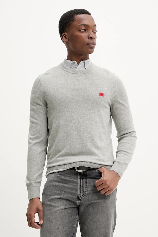 

Хлопковый свитер Hugo, серый