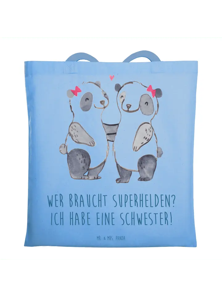 

Сумка для переноски Mr & Mrs Panda Liebe Schwester, небесно-синий
