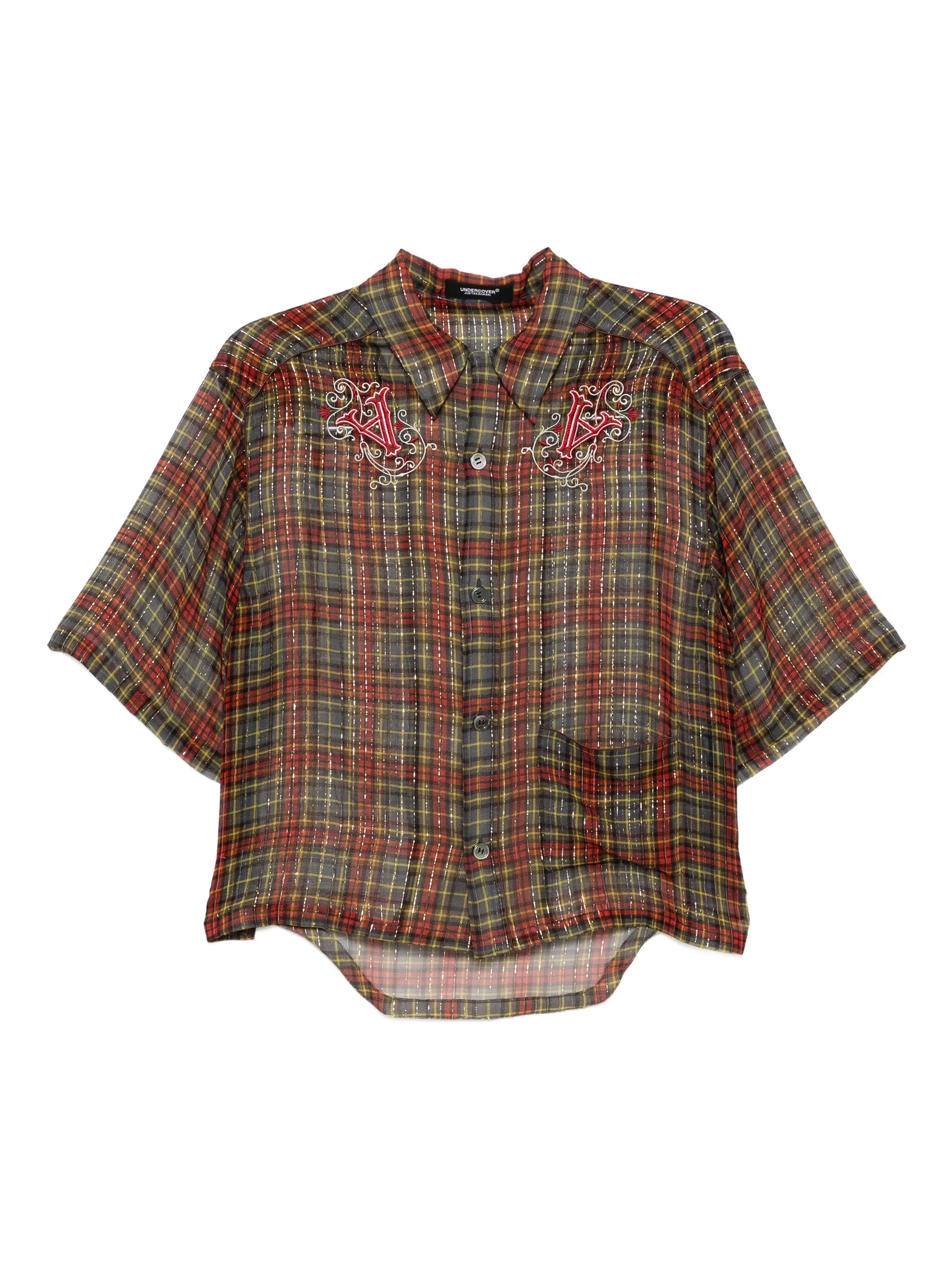 

Полупрозрачная рубашка с вышивкой Undercover, красный