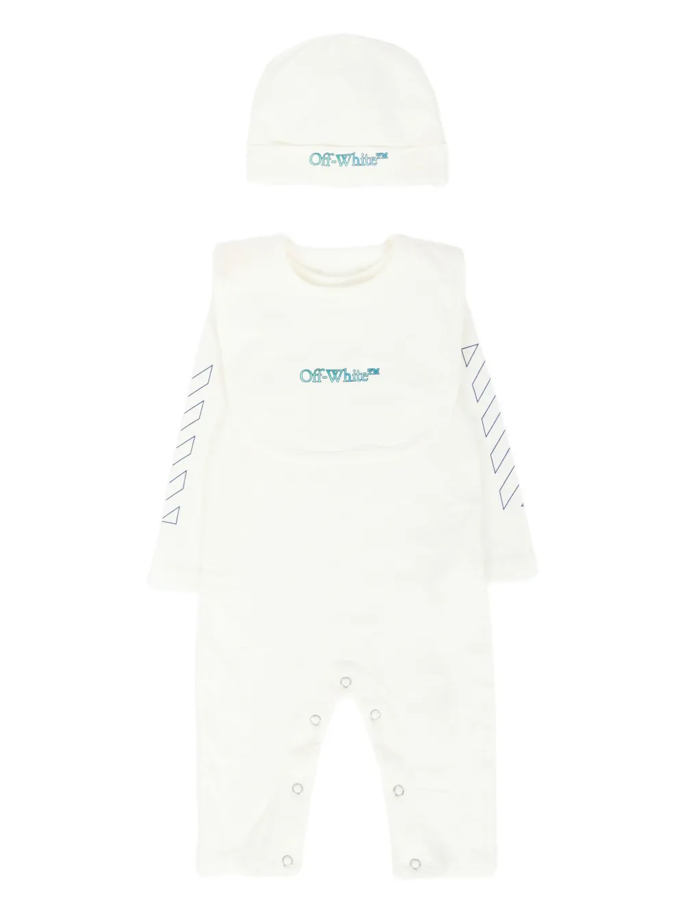 

Комплект ползунков с принтом на рукавах OFF-WHITE KIDS, нейтральный