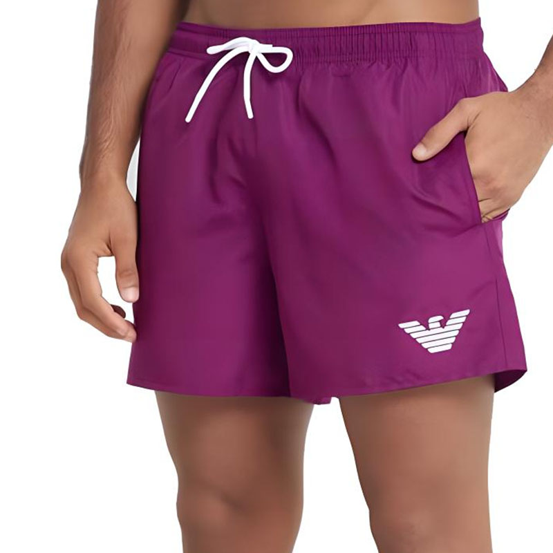 Футболка SS24 Повседневные шорты мужские фиолетовые EMPORIO ARMANI — фото 2
