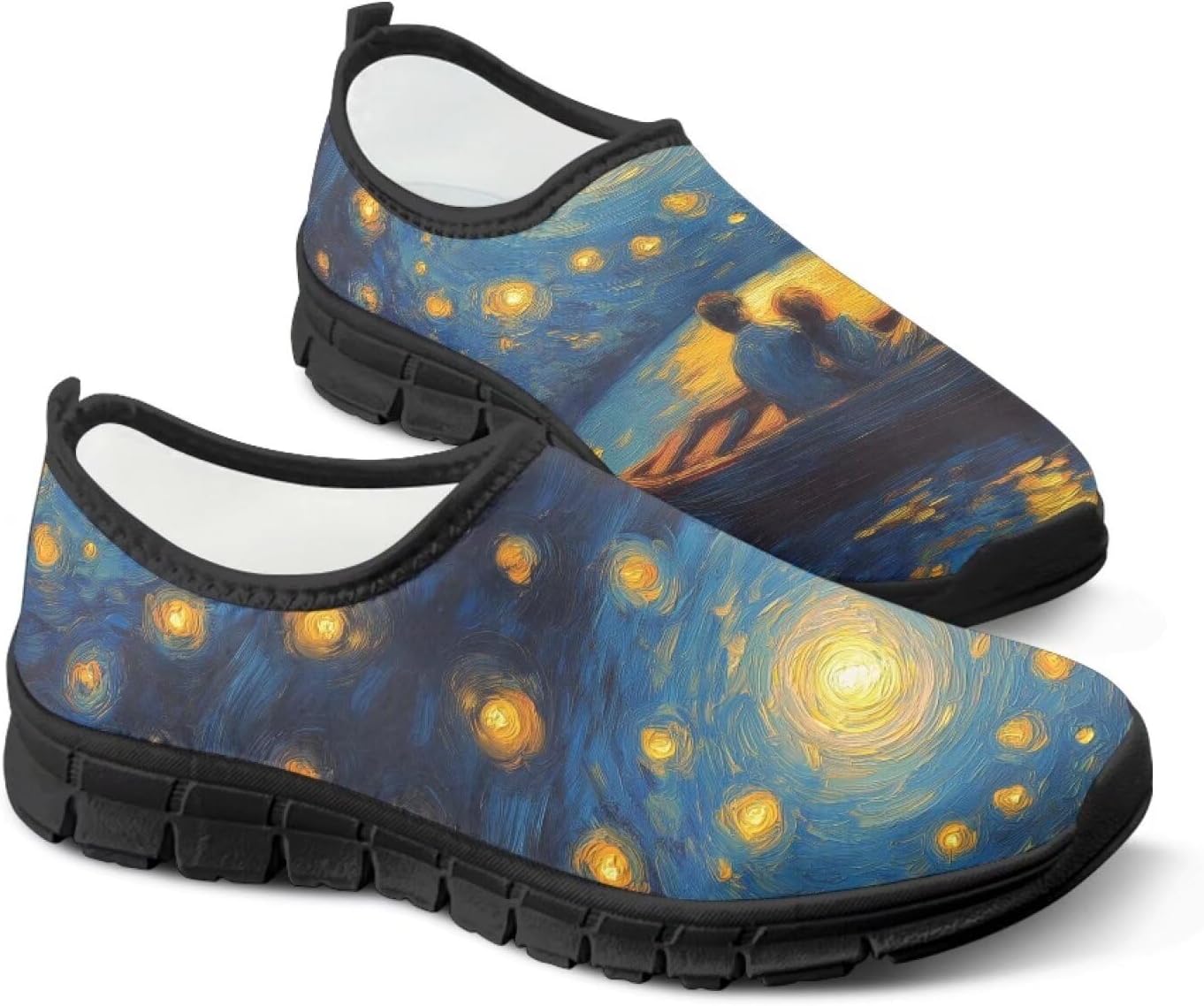 

Мужские слипоны, удобные кроссовки для бега, мужские прогулочные лоферы, дышащие Cugasmaru, Oil Painting Starry Sky