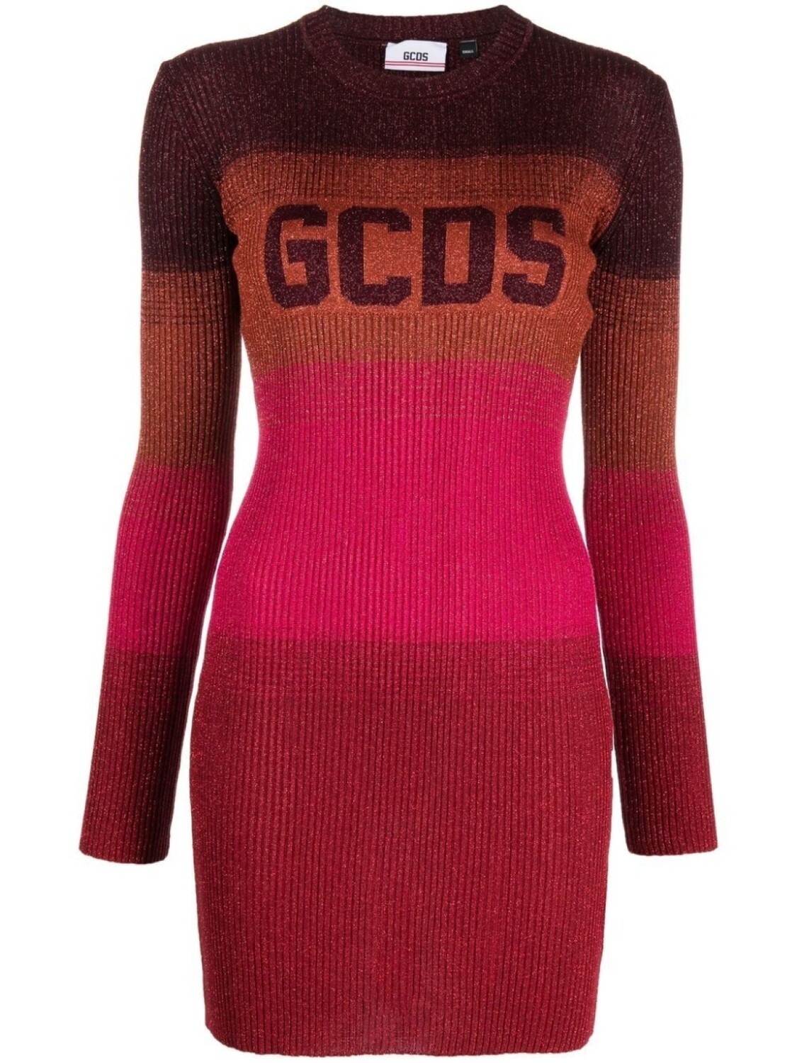 

Мини-платье в широкую полоску Gcds, красный