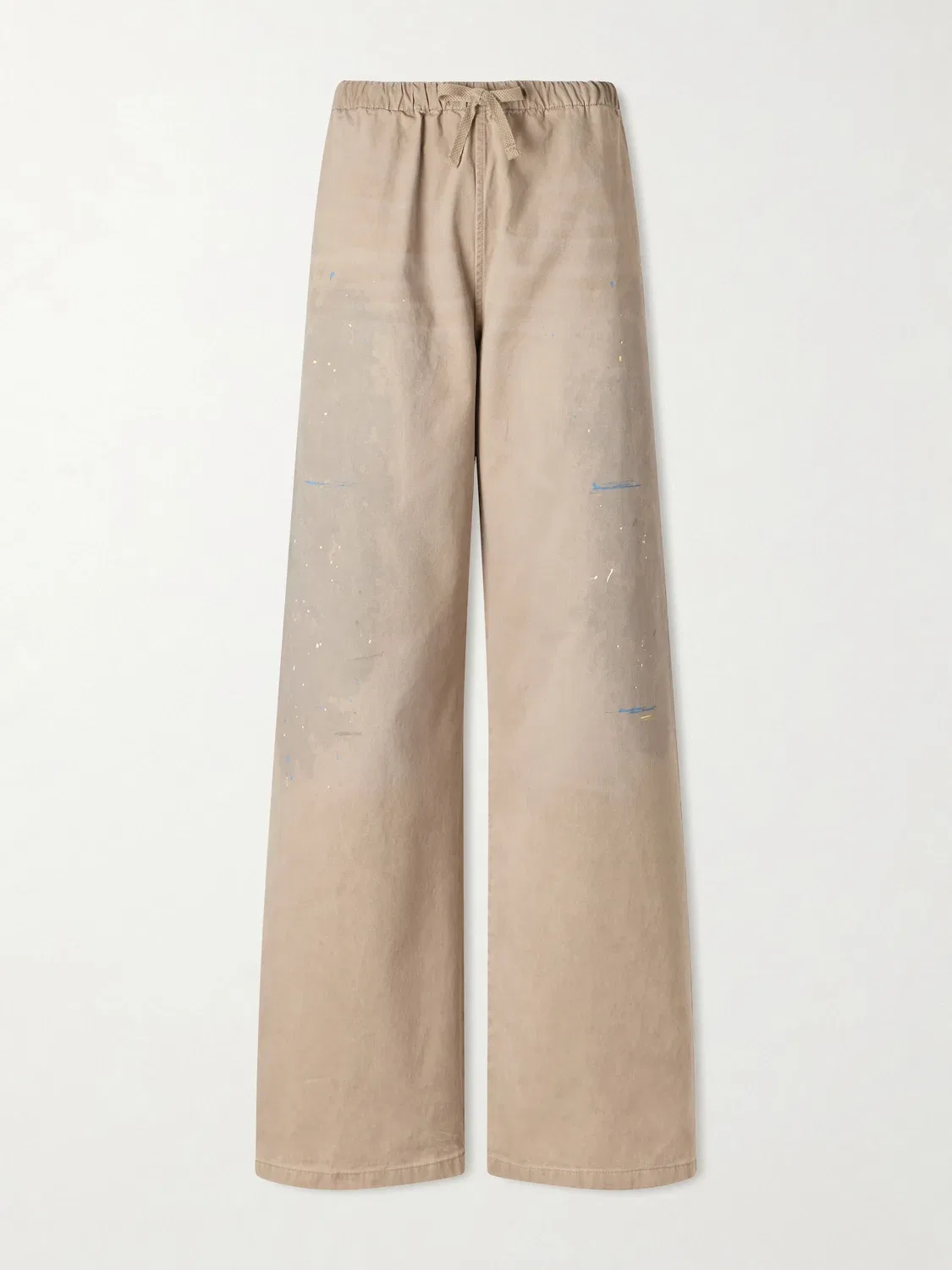 Широкие брюки из хлопкового твила с брызгами краски Plott Acne Studios, бежевый