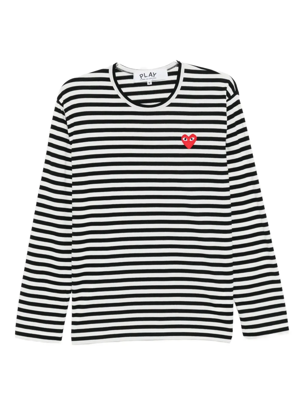 

Полосатая футболка с вышивкой Comme Des Garçons Play, черный