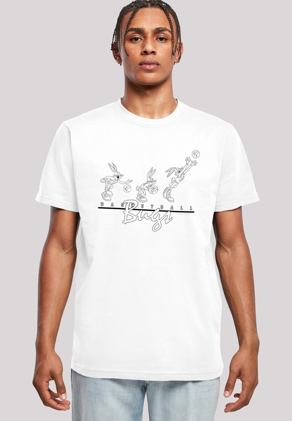 

Футболка с принтом LOONEY TUNES BASKETBALL BUGS F4NT4STIC, цвет white