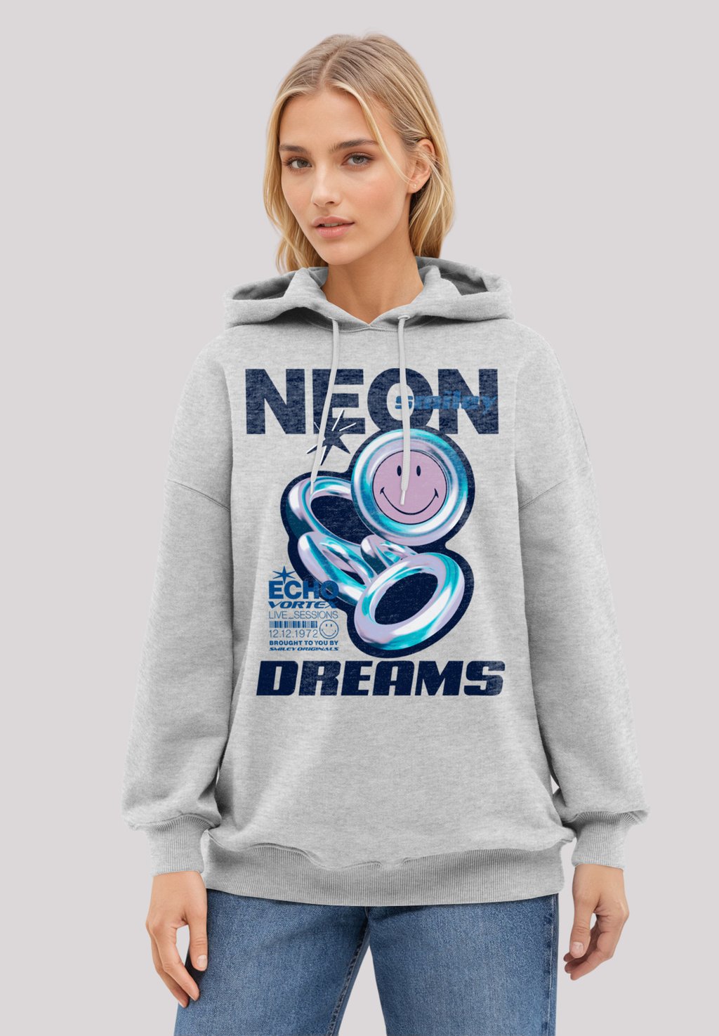 

Толстовка SMILEY ORIGINALS DREAMS RAVE WEAR - Hoodie F4NT4STIC, серый