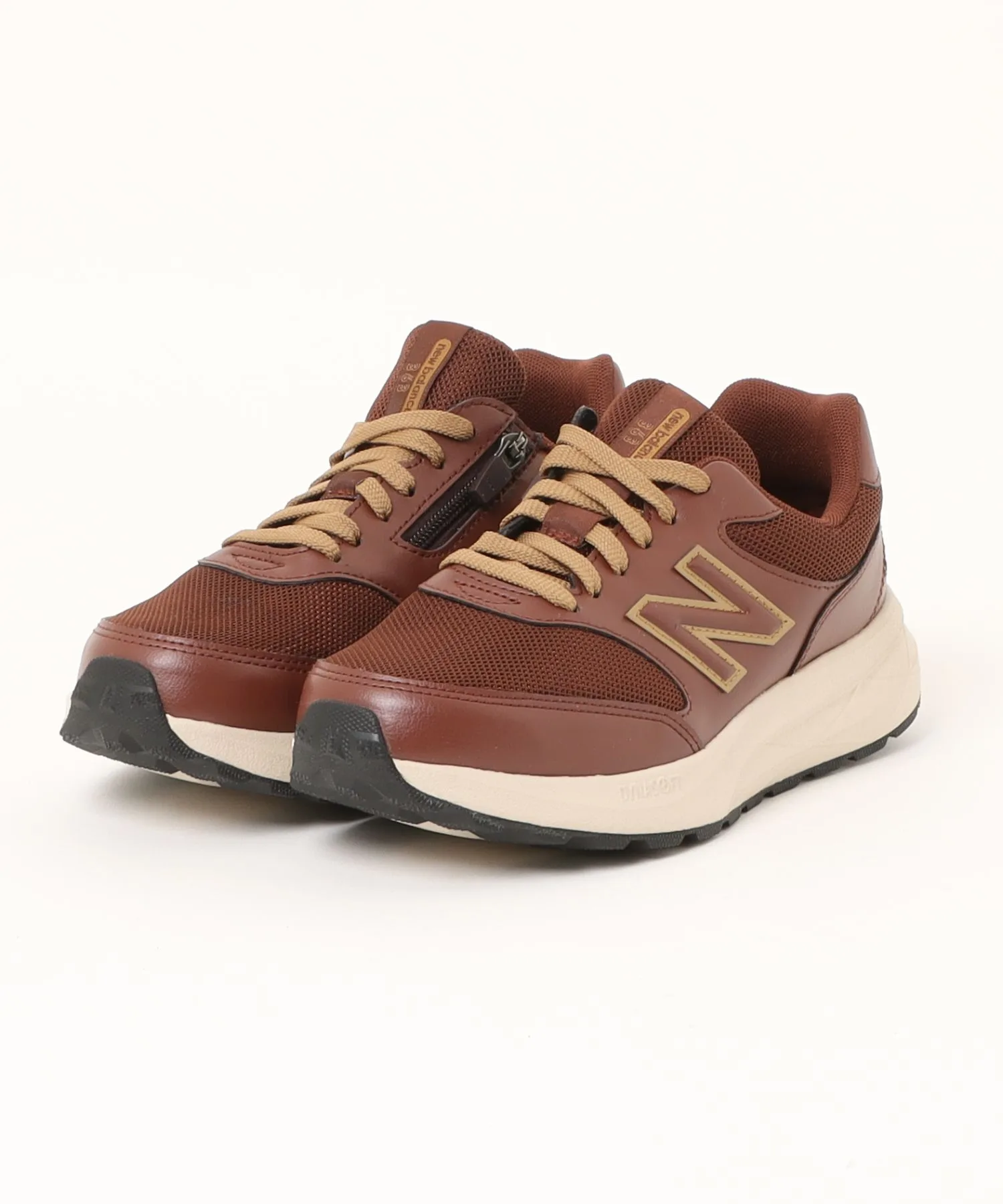 Мужские кроссовки с широкой колодкой и молнией New Balance MW363 коричневые
