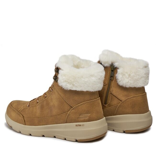 Ботинки женские Skechers GlacialUltra с мехом, коричневый — фото 3