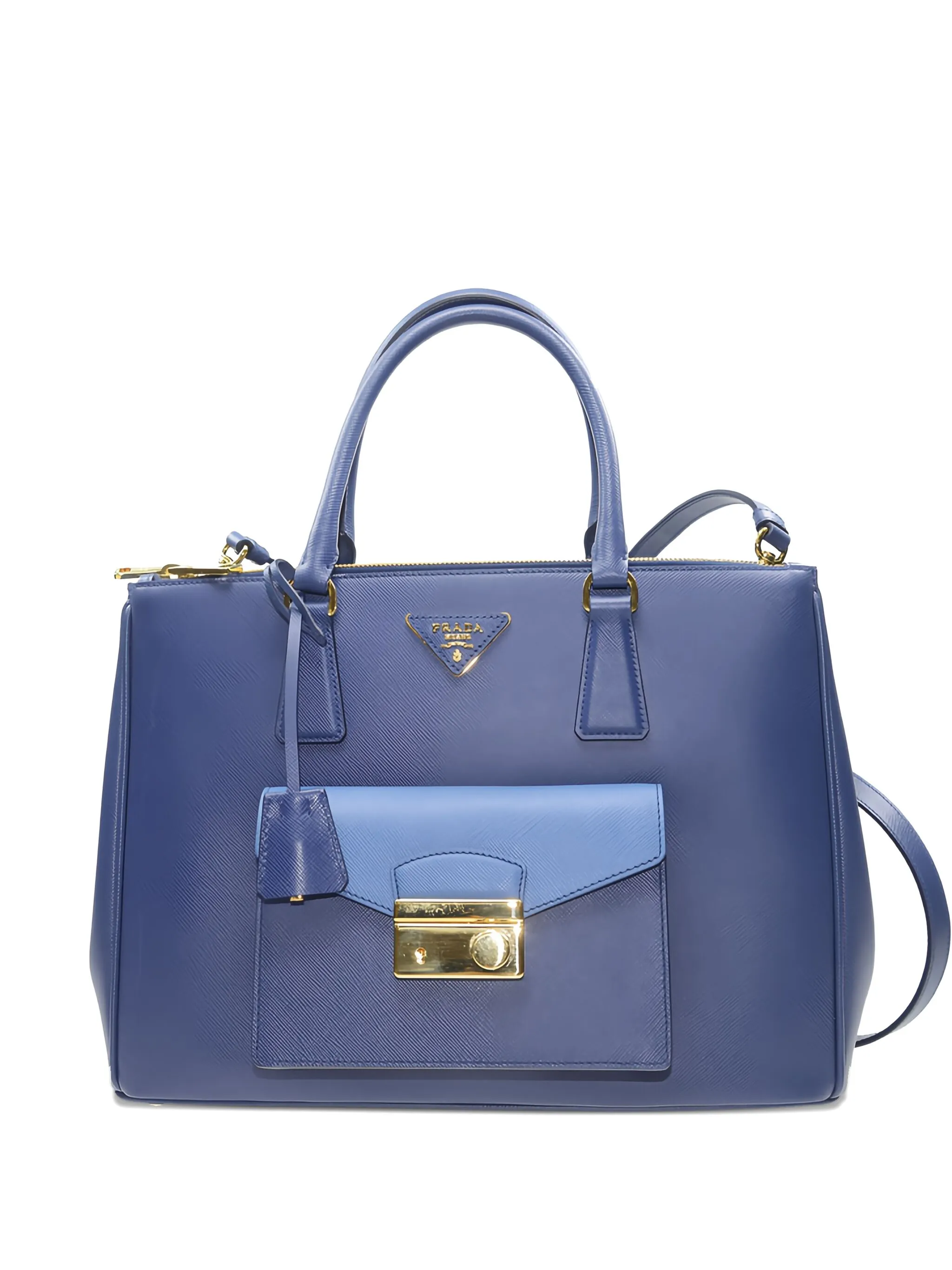 

Сумка-тоут Saffiano Lux Galleria Prada, синий