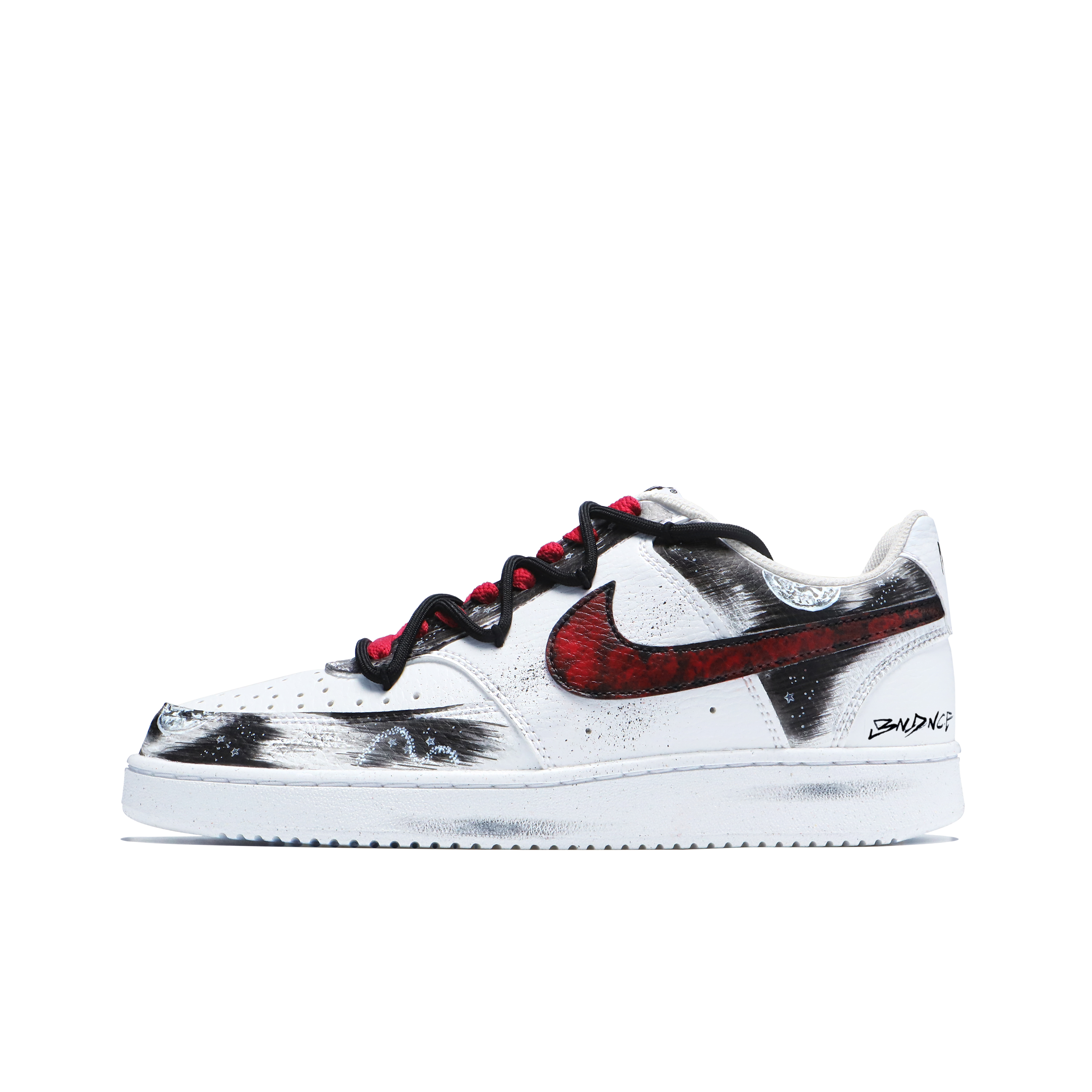 

Nike Кроссовки Court Vision 1 с низким верхом, нескользящие, износостойкие, мужские, цвет: черный, красный