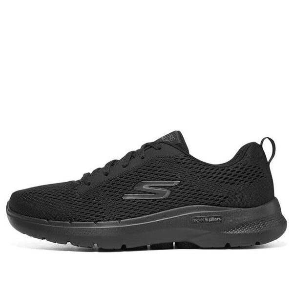 

Кроссовки go walk 6 avalo lace up 'pure black' Skechers, черный