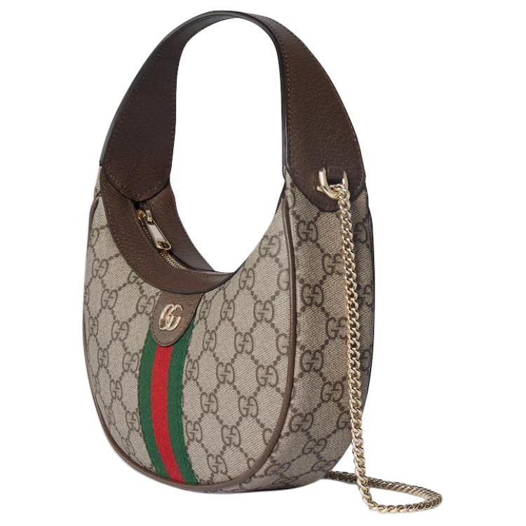 Женская сумка Gucci Ophidia малая, бежево-коричневая — фото 2