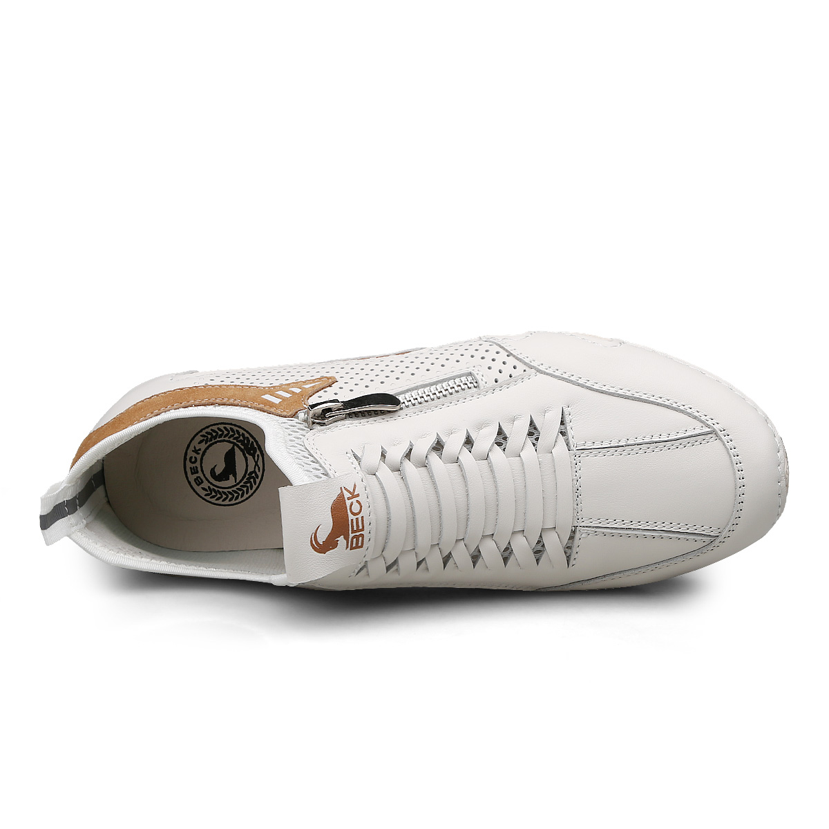 BECK Кроссовки Casual Cushioning Coverage Low Top Unisex бело-коричневые, цвет White Brown — фото 4