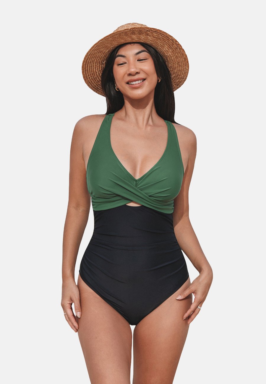 

Купальник Cupshe Swimsuit, Dark Green Black/Dark Green