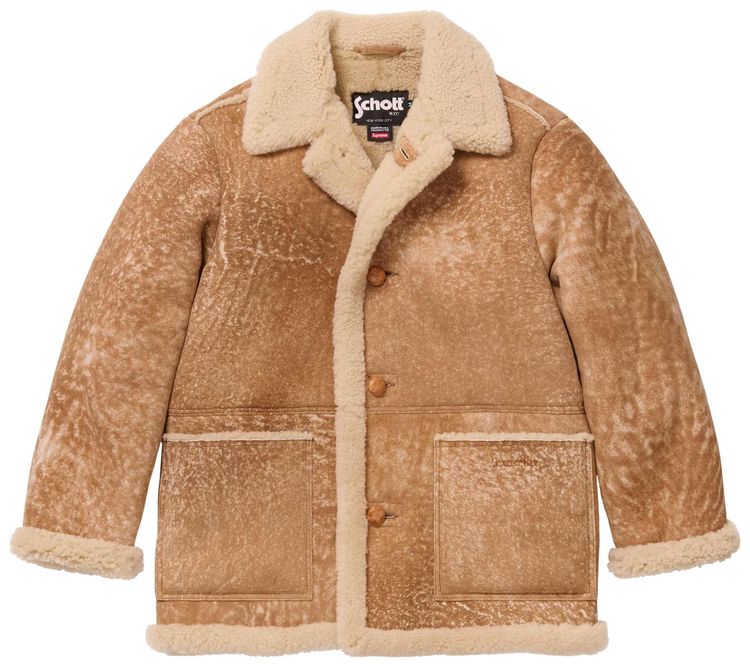

Пальто Supreme x Schott из овчины, коричневый