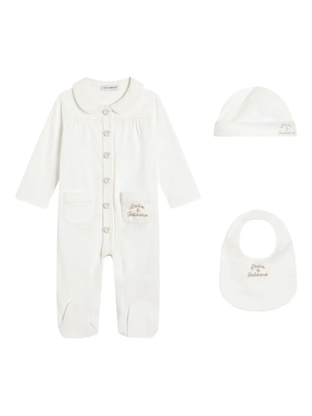 Комплект из трех вещей на пуговицах Dolce & Gabbana Kids, белый