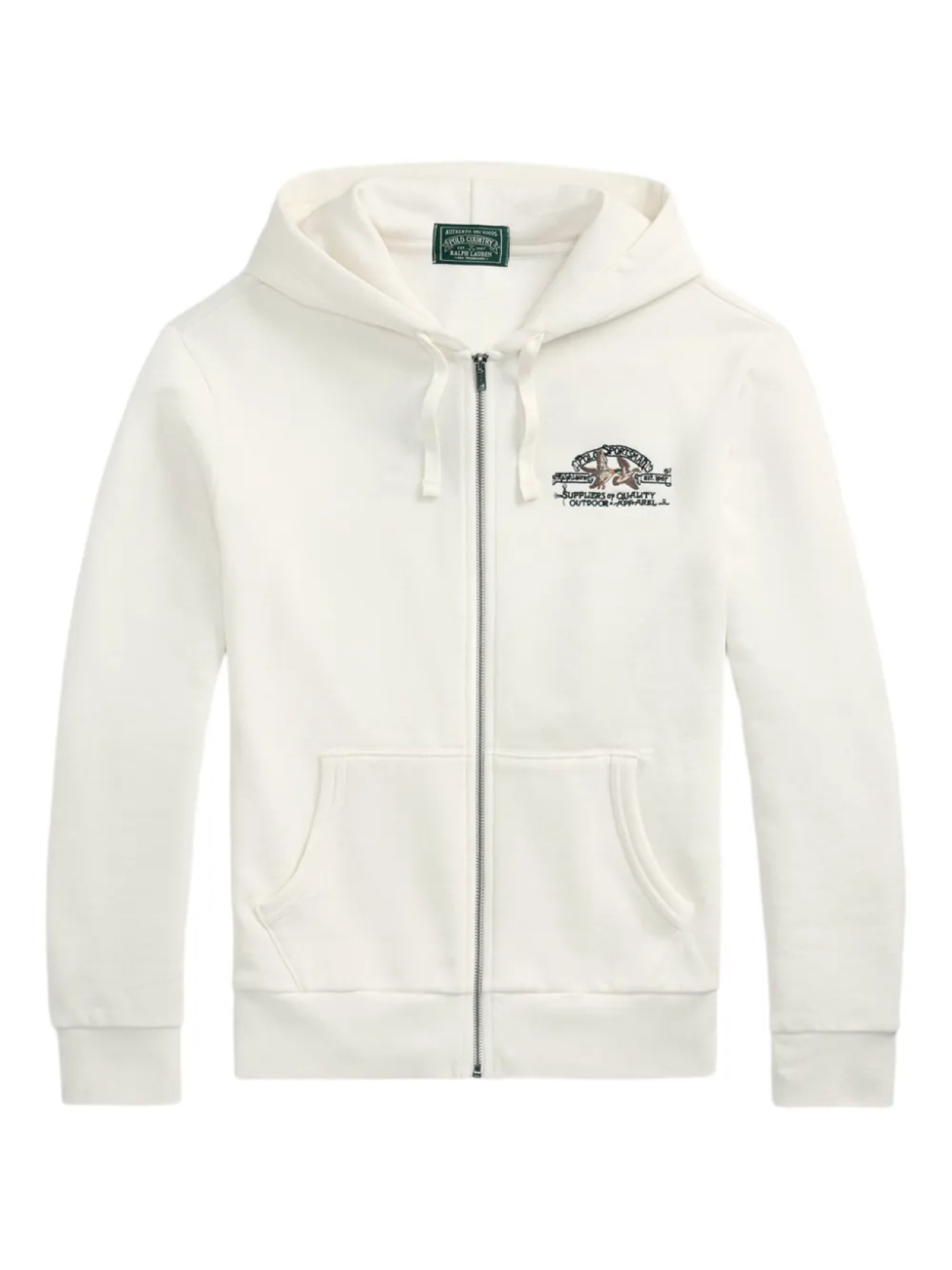 

Polo Ralph Lauren худи на молнии с вышивкой, белый