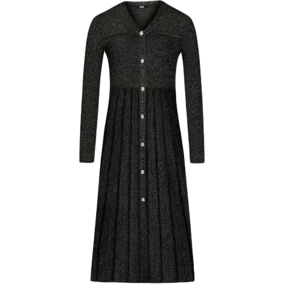 

KARL LAGERFELD FW24 Длинное платье с длинными рукавами Женское Черное KARL LAGERFELD / Karl Lagerfeld Jeans