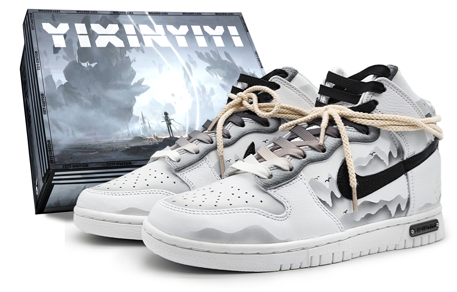 

Кроссовки Nike Dunk Skateboard Shoes Unisex High-Top Black White