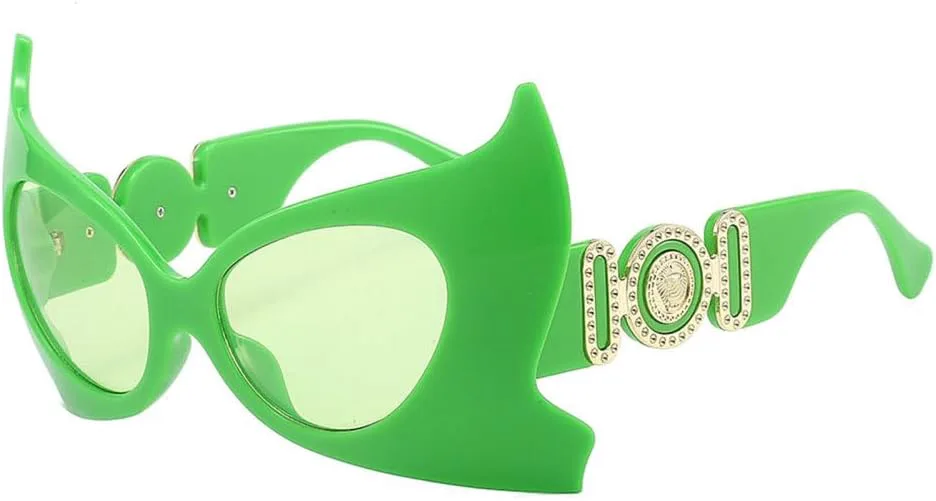 

Солнцезащитные очки для женщин и мужчин, модные очки «кошачий глаз», панк-очки, большие женские очки, очки в стиле хип-хоп, очки для вечеринок MTZJH, Green