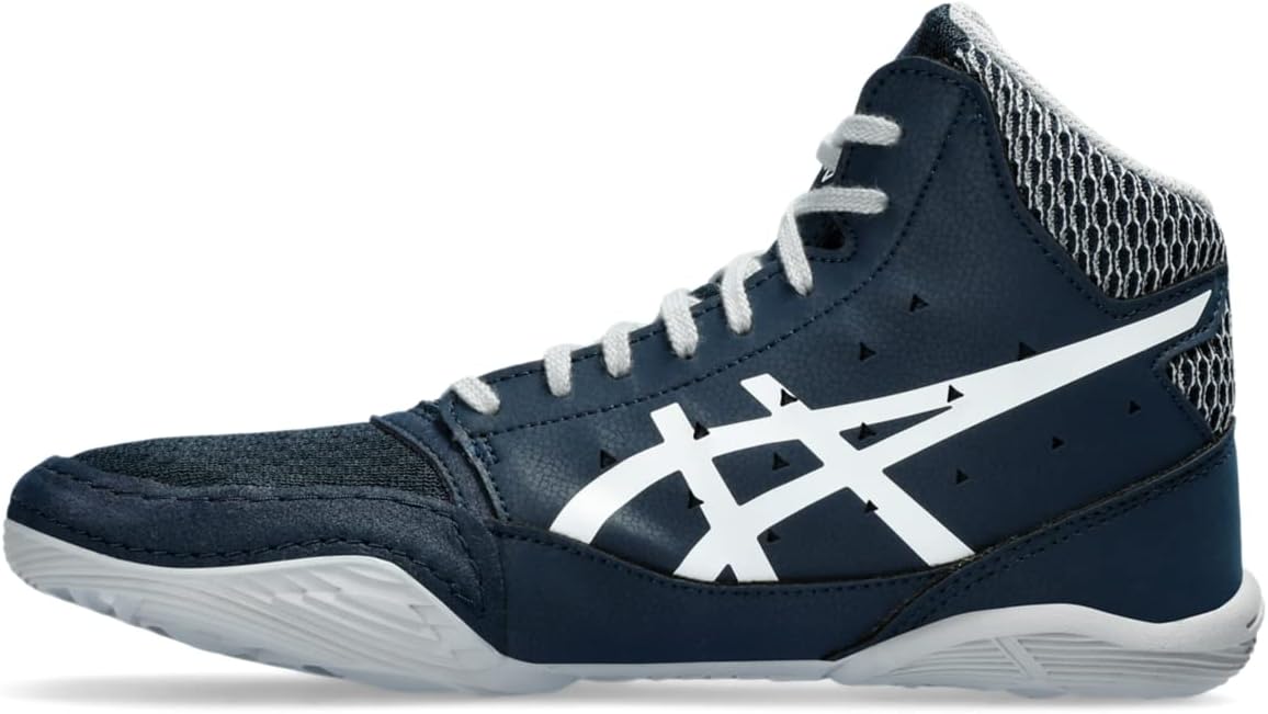 Детские борцовские кроссовки ASICS Snapdown 3 для школьников, белый/синий — фото 4