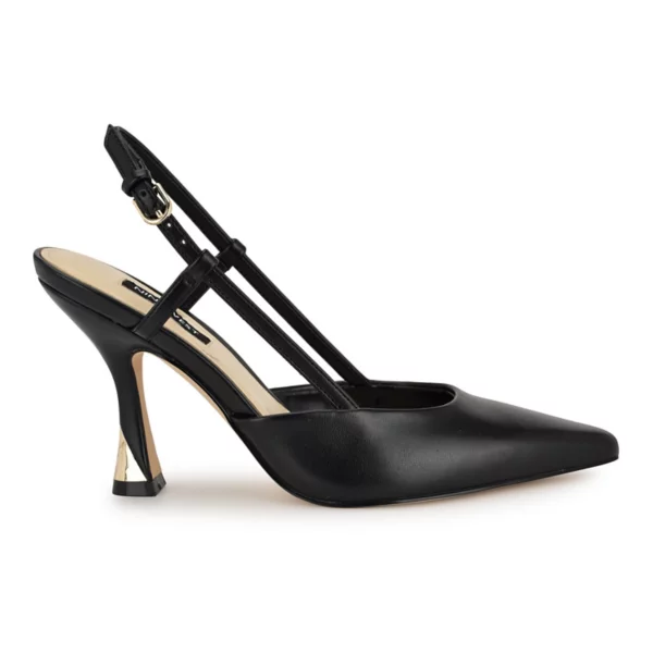 Женские туфли-лодочки Vassa с зауженным каблуком и острым носом Nine West, золотой — фото 2