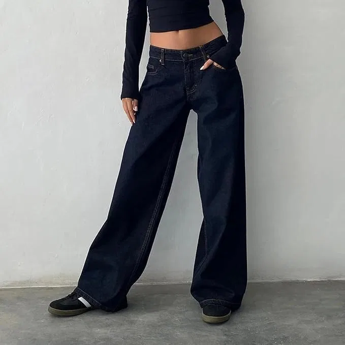 Джинсы свободные Low Rise Baggy, черные — фото 2