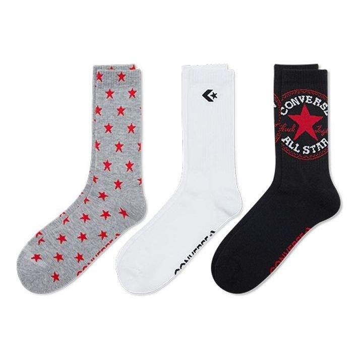 

Носки Converse Logo Patterns Quarter Socks 'Black Grey White', черный