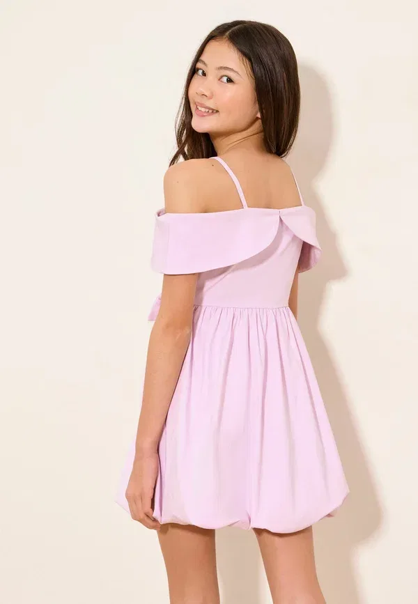 Платье Regular fit bardot puffball dress Lipsy, сиренево-фиолетовое — фото 2