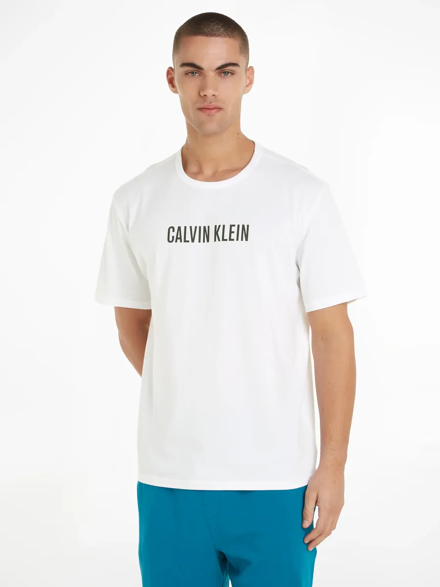 

Футболка Calvin Klein Underwear "S/S CREW NECK" с надписью-логотипом на груди, белый