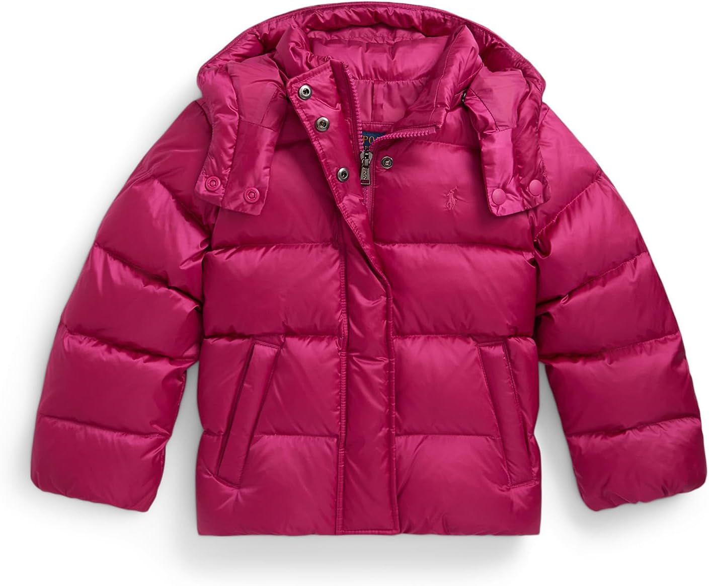

Куртка Polo Ralph Lauren Kids Metallic Down Hooded Jacket, цвет Preppy Pink