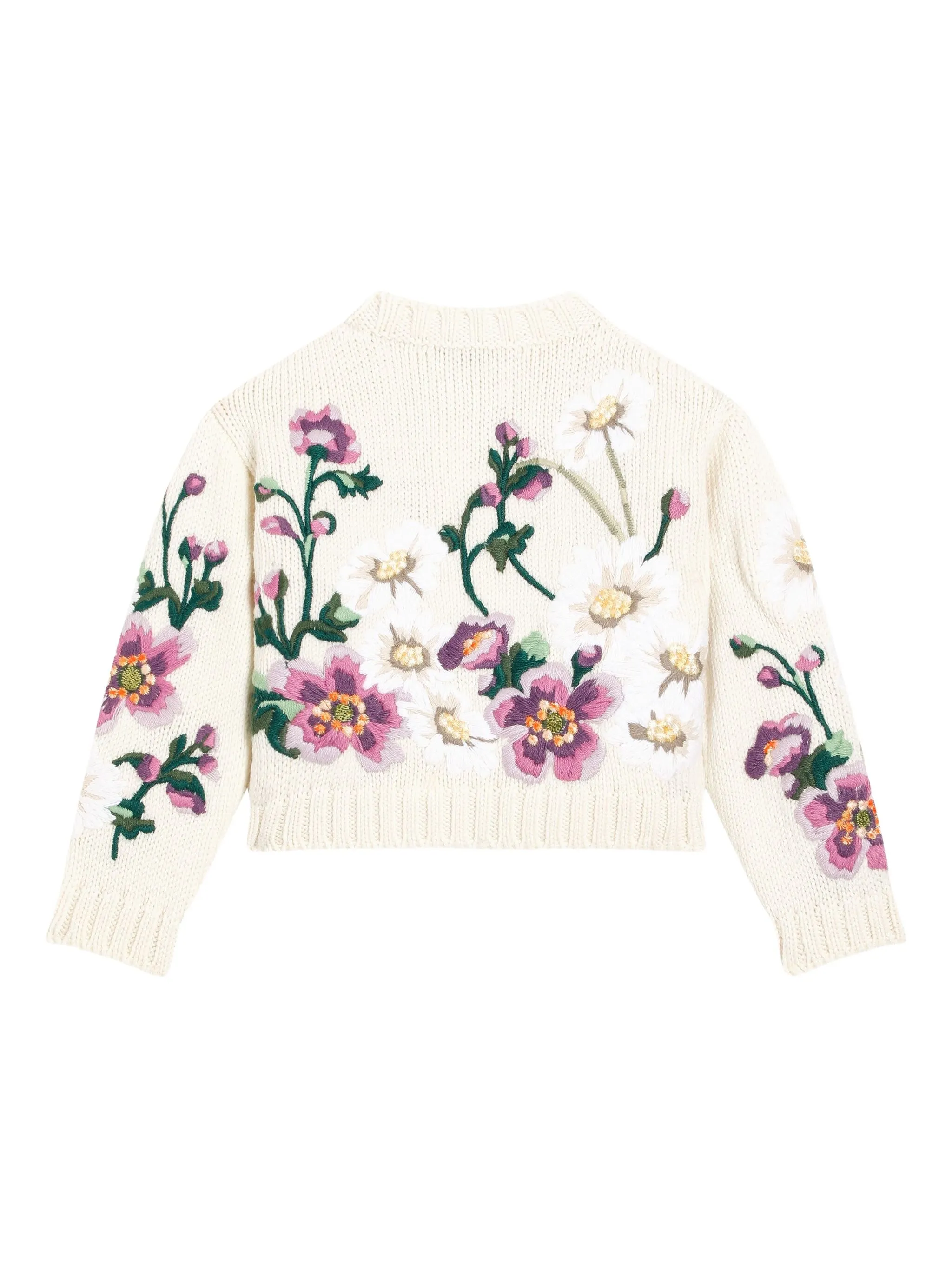 Кардиган с цветочной вышивкой Dolce & Gabbana Kids, белый — фото 2