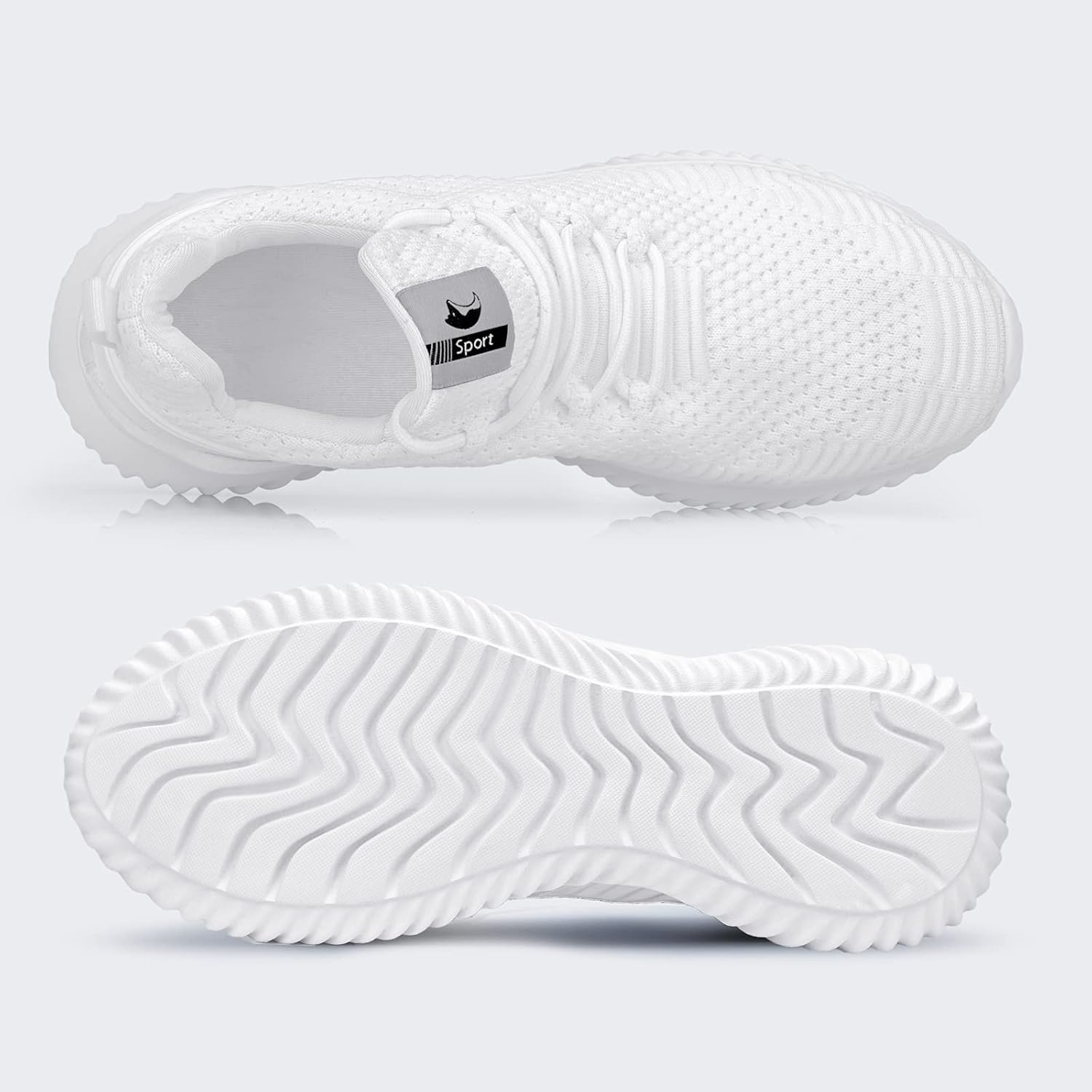 Мужские кроссовки Rospick Slip On, прогулочные туфли для мужчин, модные легкие дышащие беговые кроссовки, спортивная обувь для тенниса, белый — фото 4
