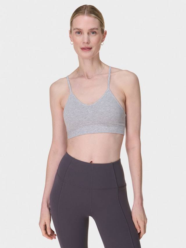 

Мягкий ребристый спортивный бра Sweaty Betty, Light Grey Marl