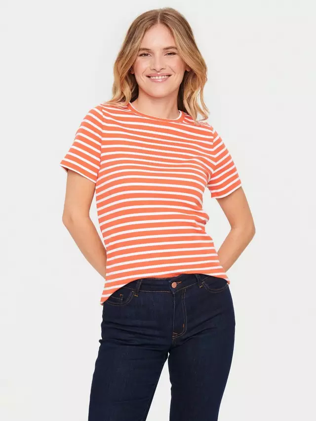 

Футболка Saint Tropez Aster Short Sleeve Stripe, цвет tigerlily