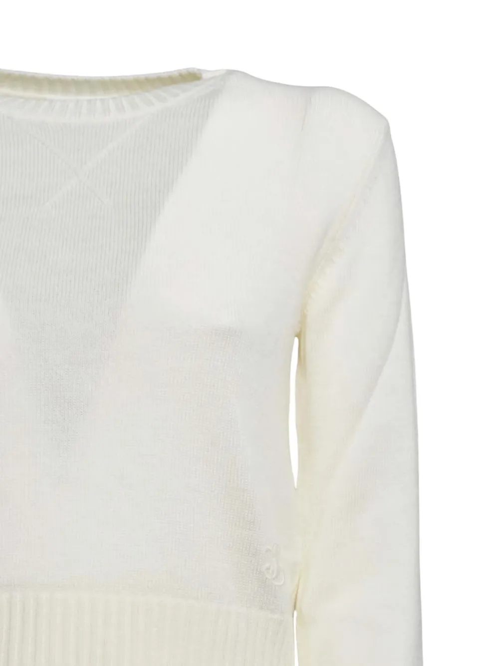 Джемпер с круглым вырезом и длинными рукавами JIL SANDER, белый — фото 3