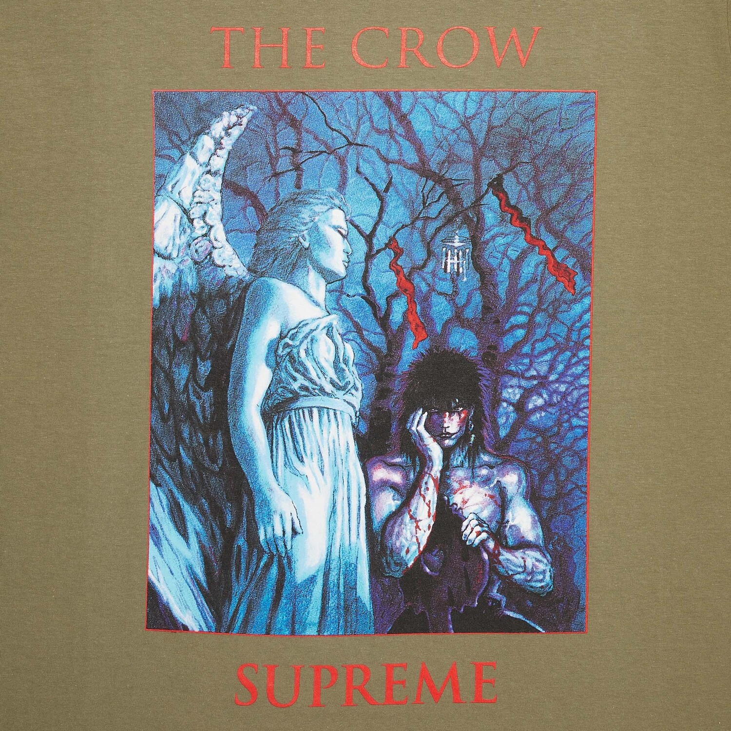 Футболка Supreme x The Crow Светлая оливковая — фото 3