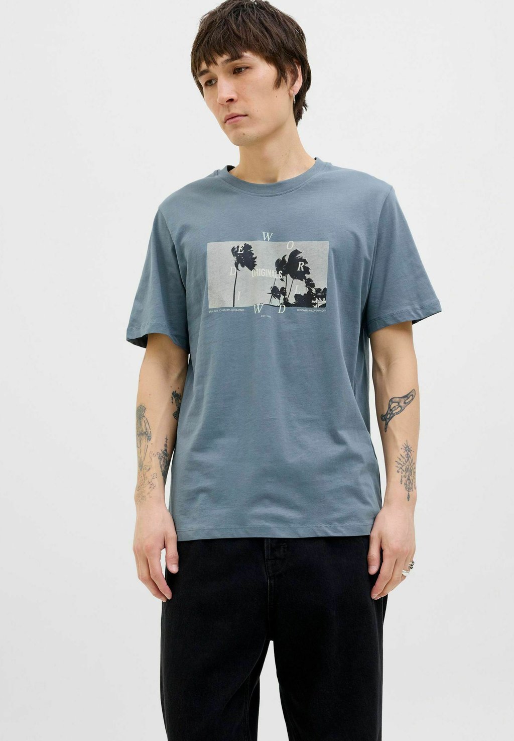 

Футболка с принтом RUNDHALSAUSSCHNITT Jack & Jones, серый