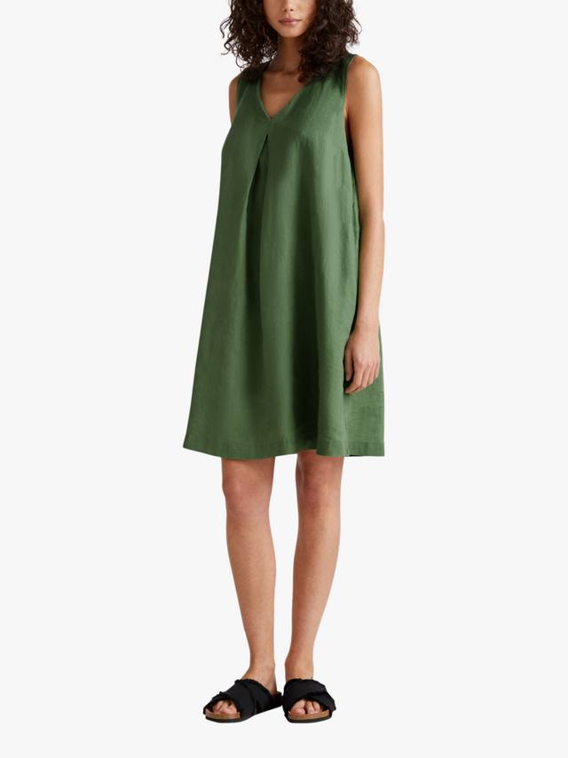 

Бесплатное платье из чистого льна Benetton, Forest Green