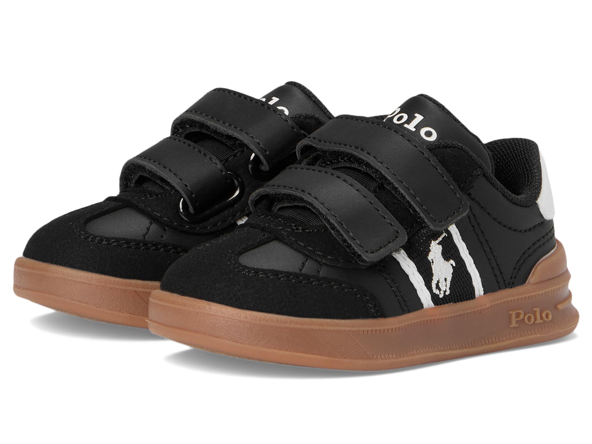 

Кроссовки Polo Ralph Lauren Kids Heritage Court III EZ T-Toe, черный/белый