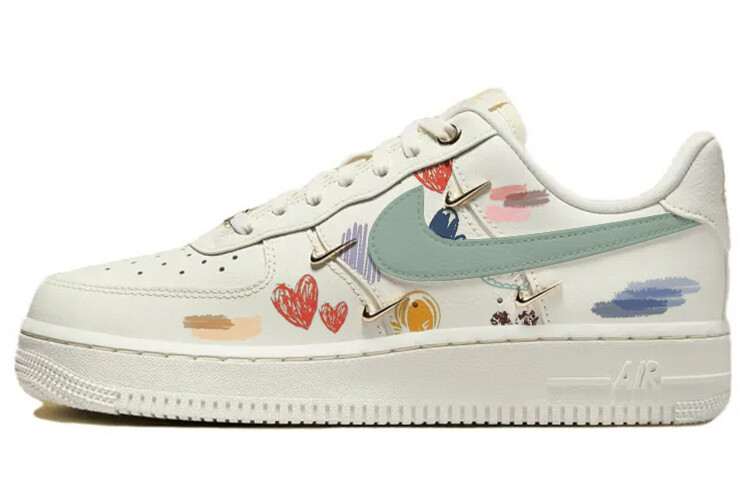 

Кроссовки Nike Air Force 1 Skateboarding Shoes Women's Low-top White/gold, белый