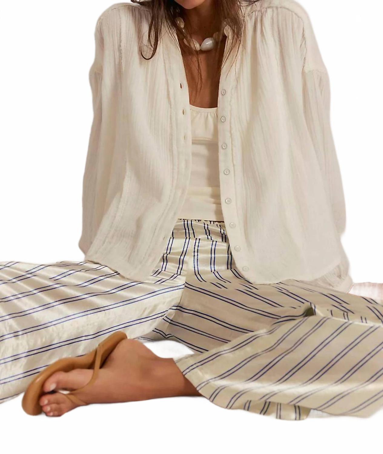 

Двойная рубашка из ткани в чистом цвете слоновой кости Free People